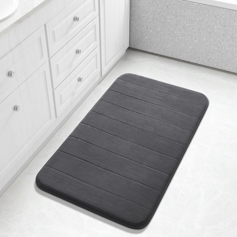 Memory Foam Bath Rug Machine Washable, 36" x 24", Dark Gray