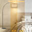 Lampe sur pied arquée 78,7 po Asem avec télécommande, ampoule DEL incluse et grand abat-jour Asem-845758606-819567389