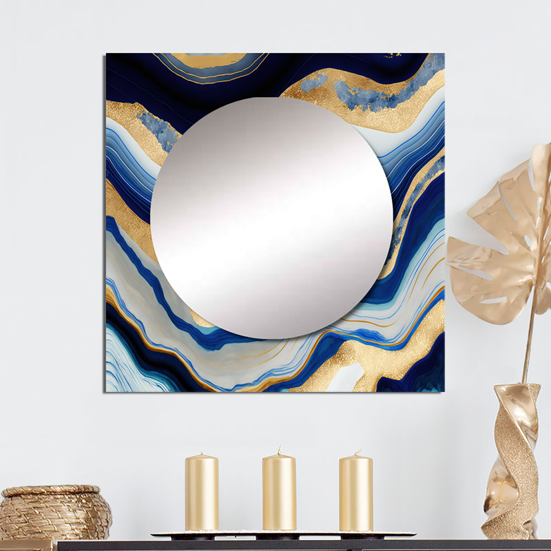 Dennin - Miroir carré moderne pour décoration murale, 23 po x 23 po