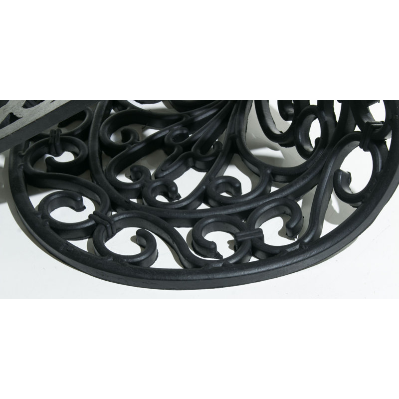 Needville Non-Slip Trellis Outdoor Doormat, Oval 1'6" x 2'6"