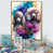 Toile avec cadre flottant or