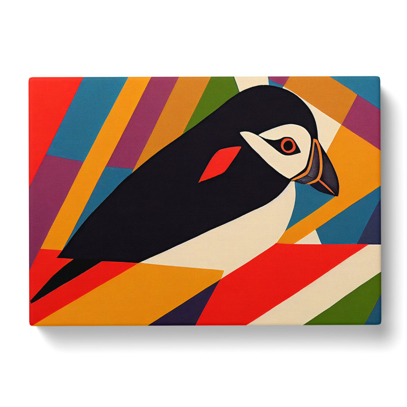 Puffin Bird Abstract Vol.2 - Wrapped Canvas, 40cm H x 60cm W x 3cm D