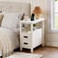 Table de bout avec station de charge, tables d'appoint avec ports et prises USB, table d'appoint avec 2 tiroirs, petite table de chevet en bois, petite table d'appoint rustique, table de bout moderne avec tiroir-1784409408-1784409411-1784409412