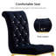 Chaise d'appoint en velours noir avec pieds dorés H 20,1 po Ittai