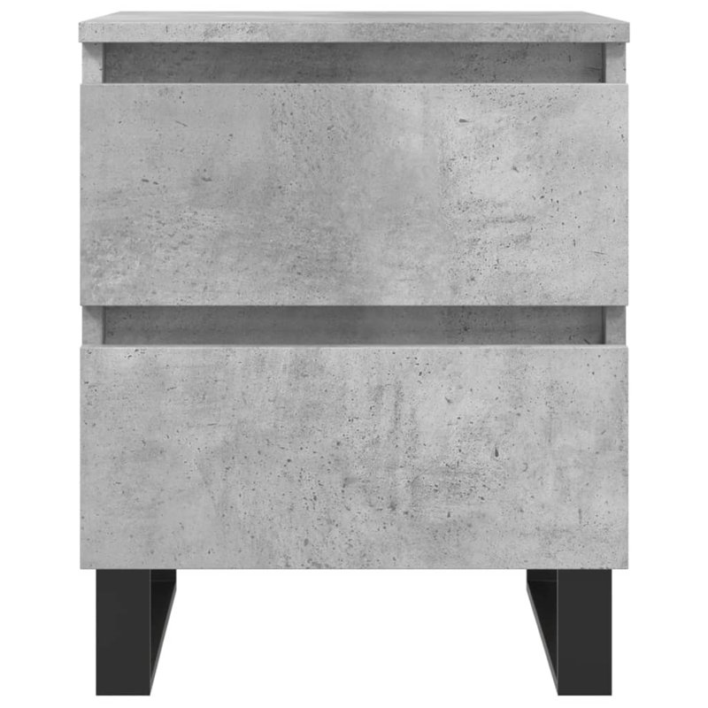 Mikaia 40cm W Iron Bedside Table, Concrete Grey