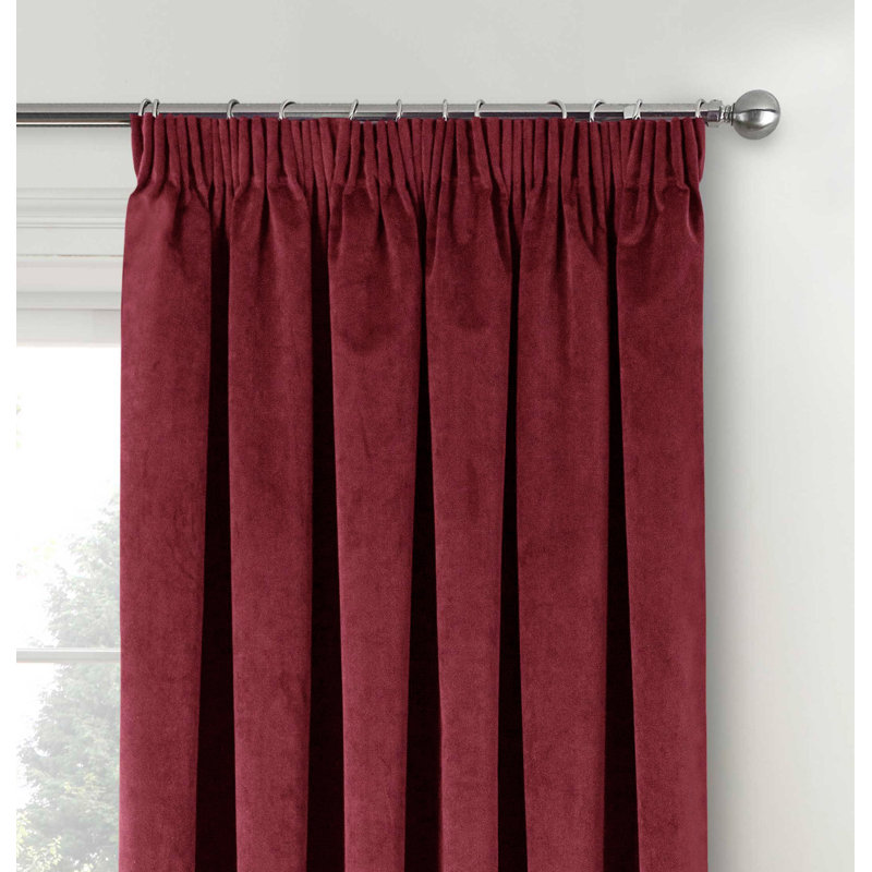 Alene Blackout Curtain Panel Pair, 168cm Width x 229cm Drop, Red, 2