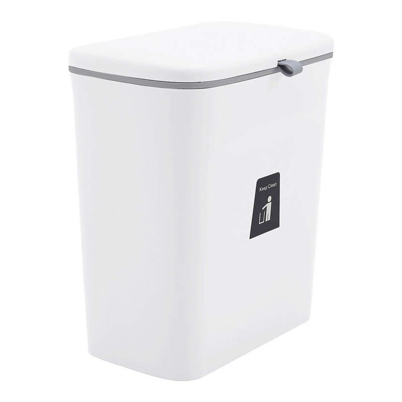Suliko PP Open Kitchen Trash Can - 9L, White
