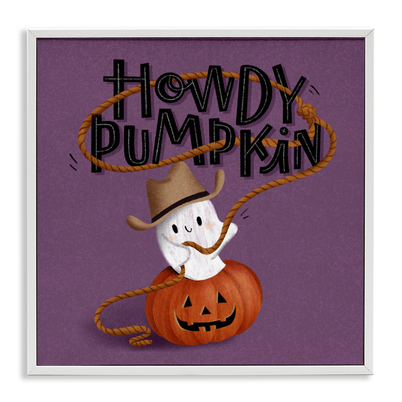 Howdy Pumpkin Western Ghost, estampe numérique, design par Sarah Hickman, H 17 po x l 17 po
