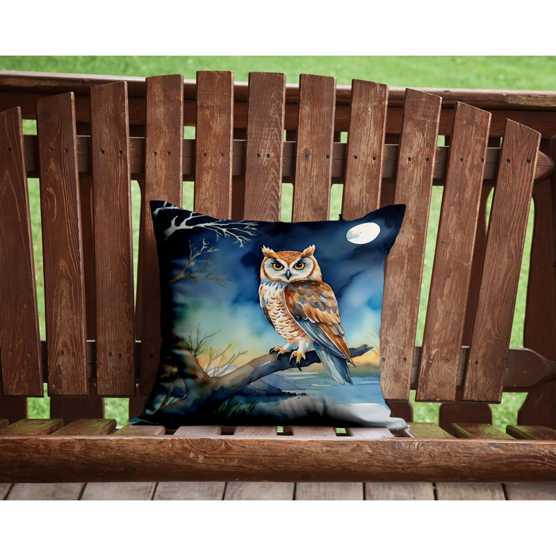 Coussin Owl perché dans un arbre côtier, Carré 14 po