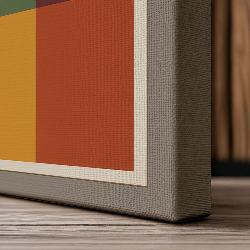 Earth Geometry Geometric - Wrapped Canvas, 18x12 - 45.7 x 30.5 cm, Taupe Border