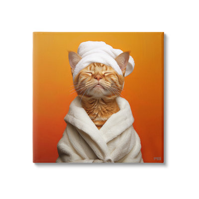 "Chat en peignoir" par RB sur toile
