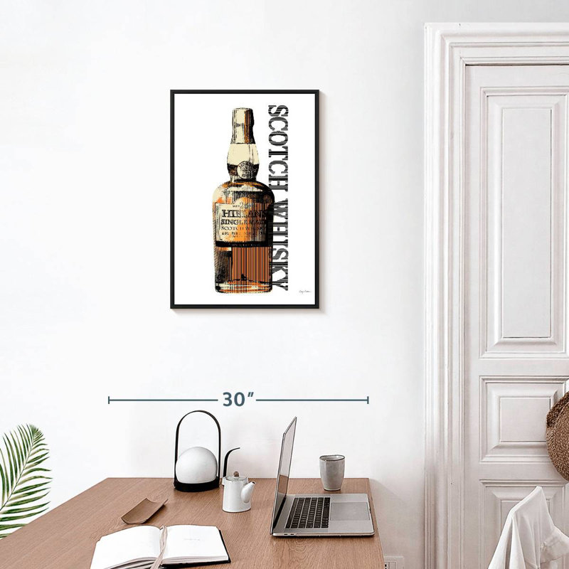 Scotch whisky, Cadre flottant noir, 17 po x 25 po
