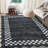 Scalloped Area Rugs Modern Bordered Accent Carpet,Non-Slip Floor Cover,Stain-Resistant Indoor Mat for Bedroom,Kitchen,Living Room-620051056-620051066