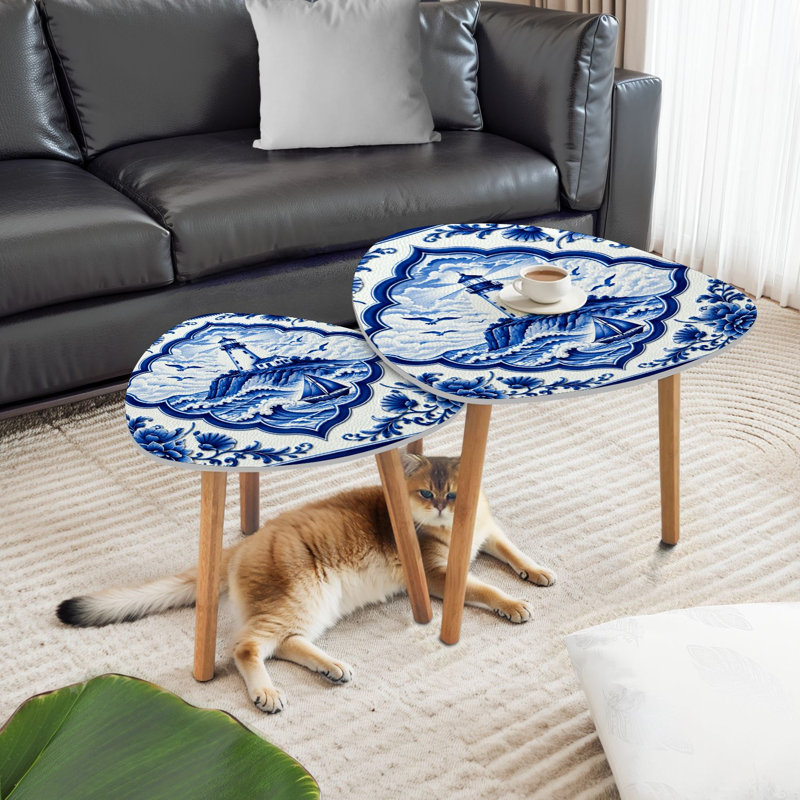 Ensemble de 2 tables basses gigognes Triangle