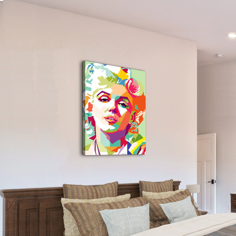 Marilyn Monroe - peinture sur toile tendue, H 48 po x l 32 po x P 1,5 po