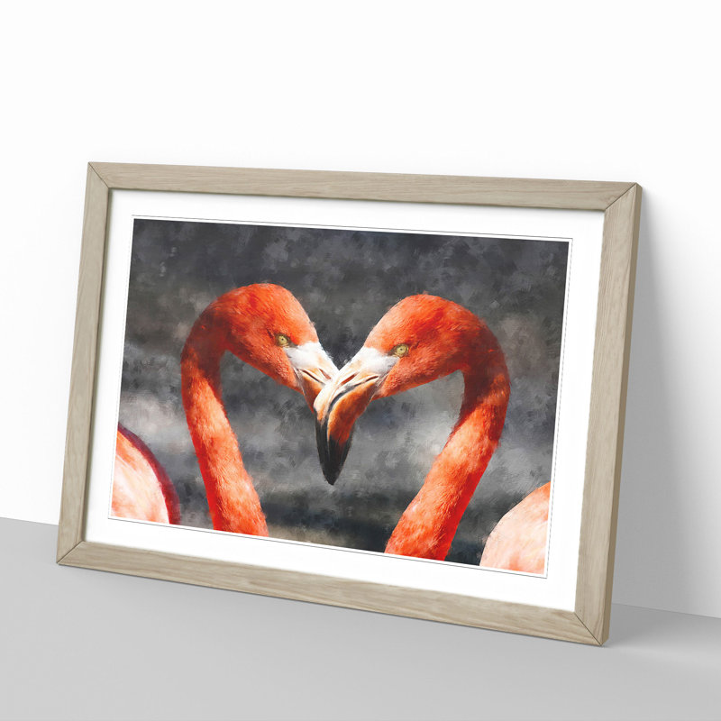 Pink Flamingo Vol.3 - Framed Print, 27cm H x 36cm W x 2cm D, Oak Framed