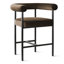 Modern 24" Upholstered Velvet Solid Back Counter Stool with Arms (Set of 2)-1432661853