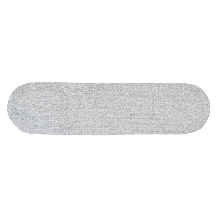 Etherton Farmhouse Handmade Braided Light Gray Reversible Area Rug