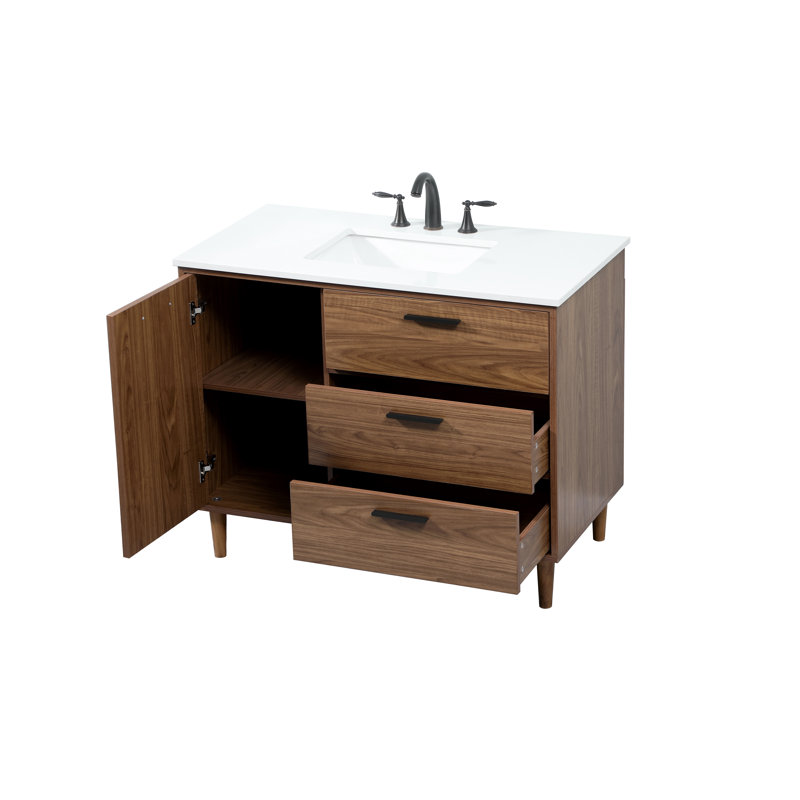 Ensemble de meuble-lavabo simple 42 po Baldwin, Noyer brun