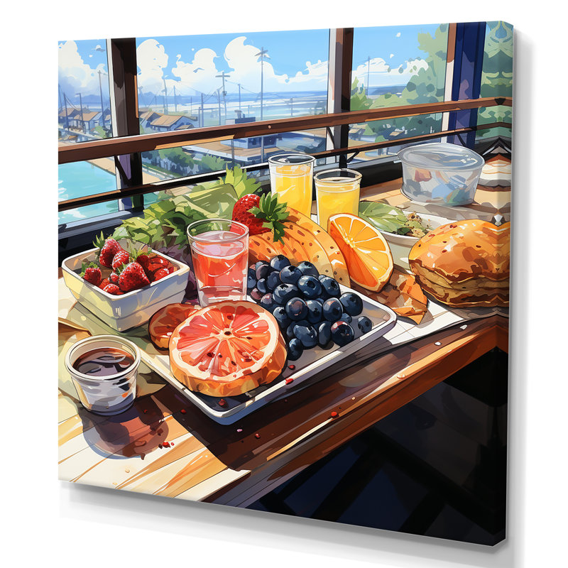 Morning Morning Spread - Art mural petit-déjeuner, H 16 po x l 16 po x P 1 po