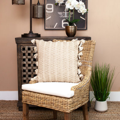 Parkland Collection Caroline Transitional Beige Throw Pillow