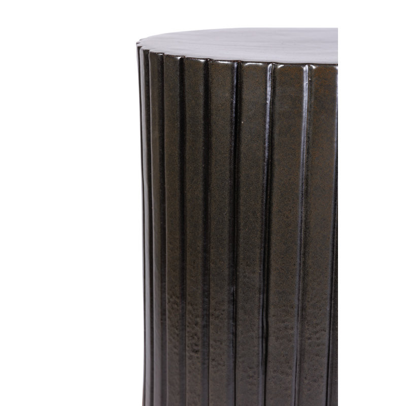 Flute Outdoor Round Side Table, Iron Semi-Gloss
