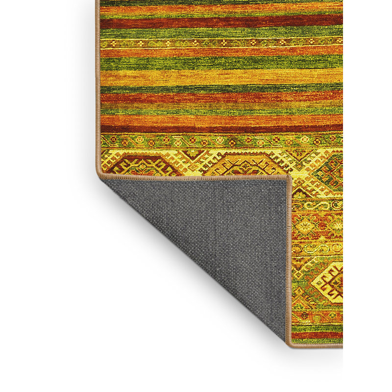 Tapis abstrait rectangulaire fabriqué à la machine 8 pi x 10 pi brun J Jivana