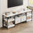 Modern-Industrial TV Stand with 2 Fabric Drawers, Entertainment Center for TVs Up to 75", Media Console with Storage Shelves, Open Design & Metal Frame-1215067920-1215067919