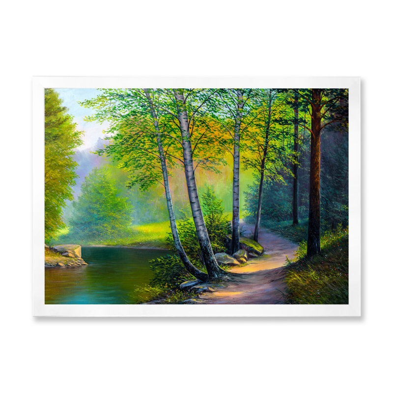 Rivière au printemps - Décoration murale traditionnelle sur toile, H 16 po x l 32 po x P 1 po
