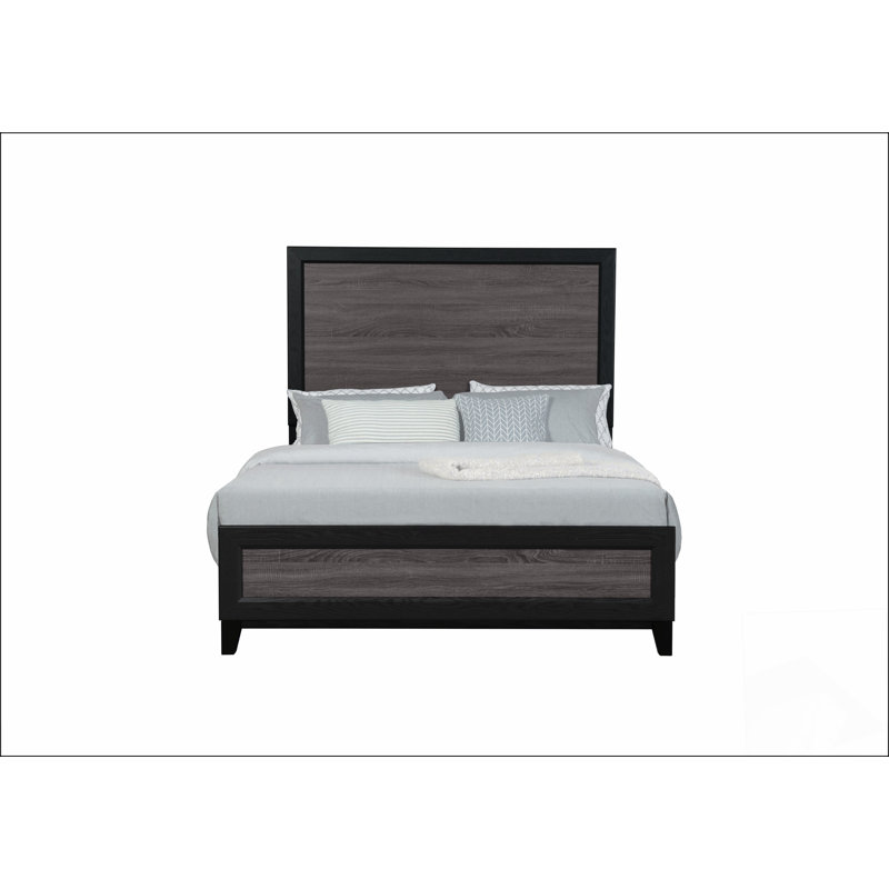 Grand lit Soluto gris et noir 