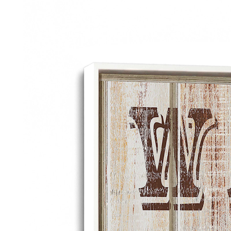 «Wanted Cowboy» par Cindy Jacobs, reproduction d'art, L 18 po x H 24 po, Blanc, Toile avec cadre