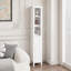 Armoire de rangement pour salle de bain de 66,92 po de hauteur avec tablettes réglables, armoire autoportante à 1 porte avec anti-basculement, compartiments ouverts, pour la maison, petits espaces, salle de bain, cuisine, salon