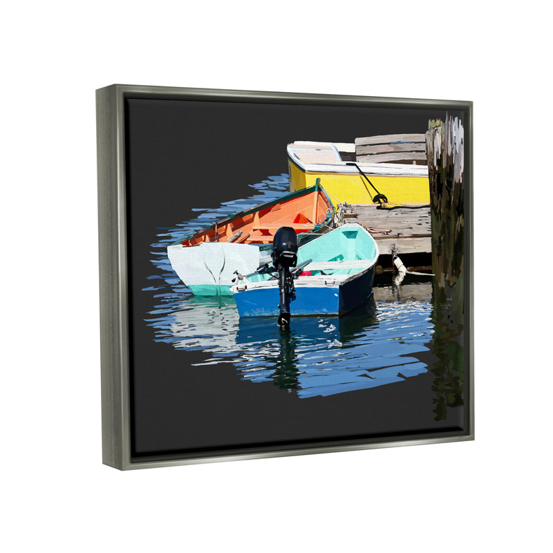 Art mural sur toile flottant Breakwater Bay, H 17 po x l 21 po x P 1,7 po, Cadre flottant gris lustré
