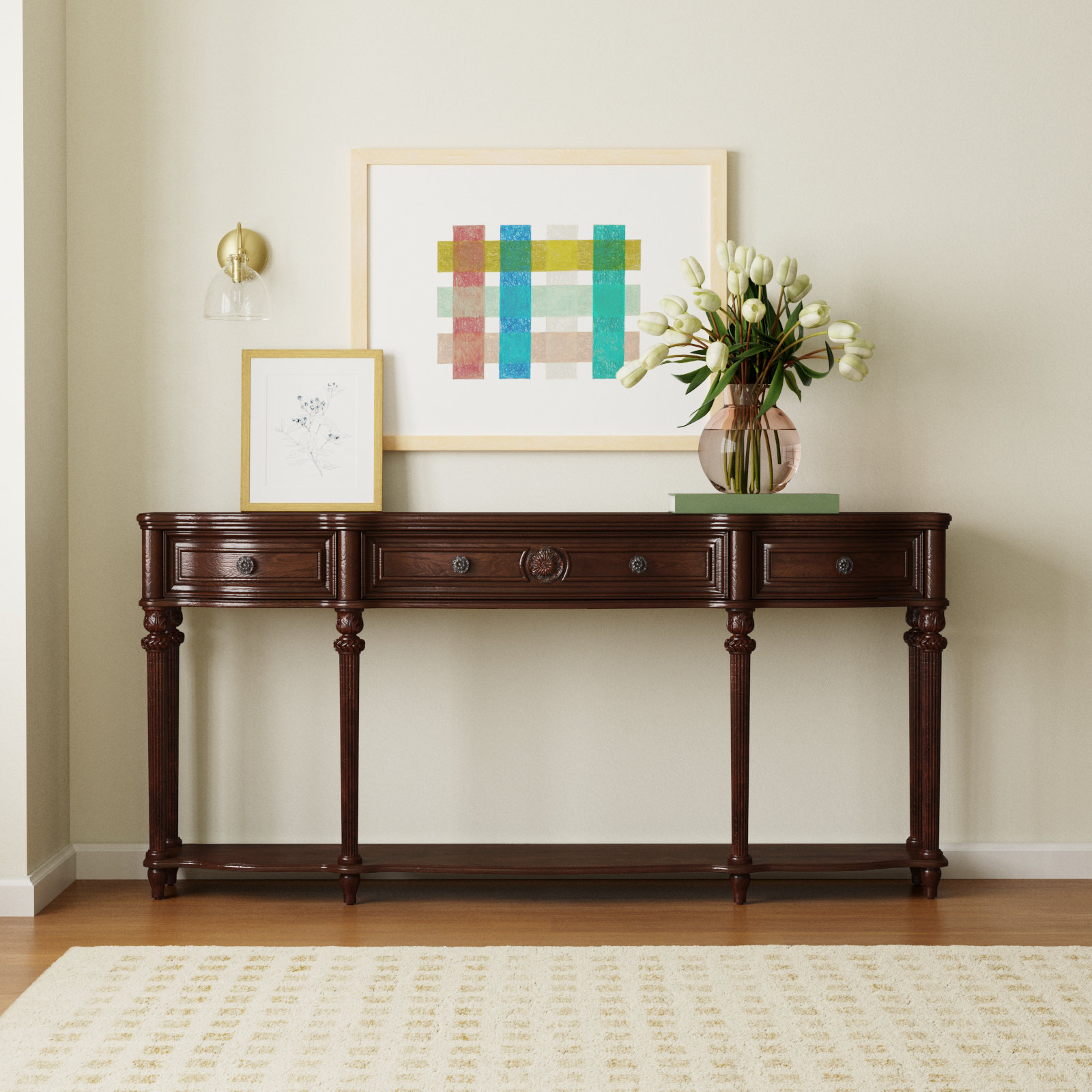 Balsam 72" Console Table, Plantation Cherry