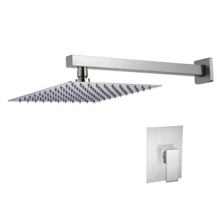 Pomme de douche 12 po en acier inoxydable avec valve brute