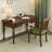 Nut-Brown Rectangular Solid Wood with 3 drawers desk