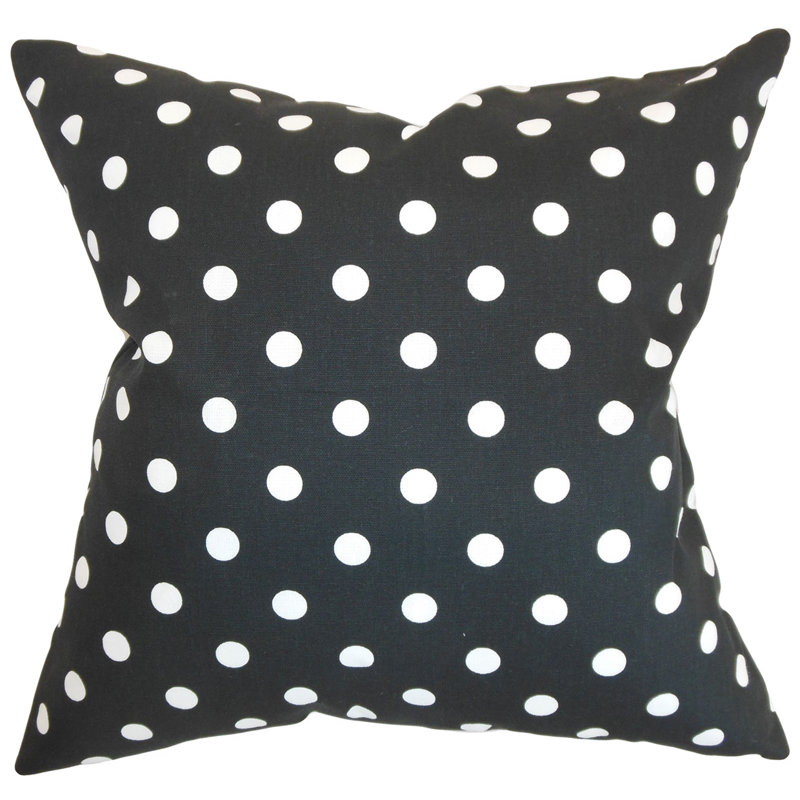 Nancy Square Pillow Cover & Insert, Black/White