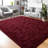 Large Burgundy Red Rug,  Fluffy Dark Red Area Rug For Bedroom-287947734