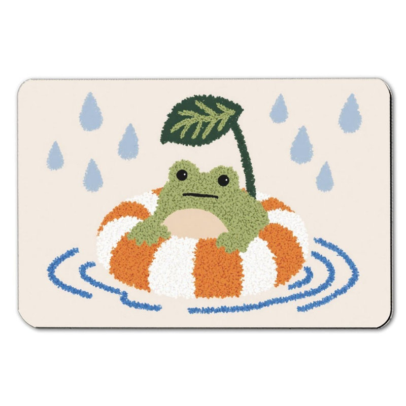 Frog Rainy Float Bath Mat For Bathroom, 16 X 24