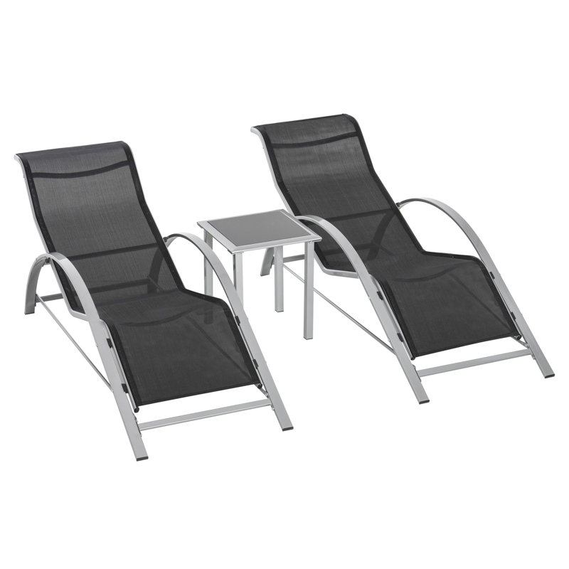 Fanton Sun Lounger Set with Table