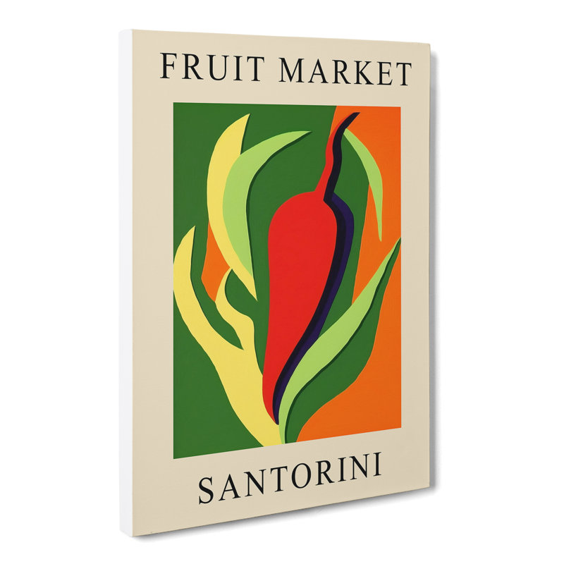Santorini Fruit Market Exhibition Red Chili Pepper - Wrapped Canvas, 50cm H x 35cm W x 3cm D