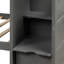 Lit superposé avec lit simple au-dessus de double / double et rangement - Rails gris
