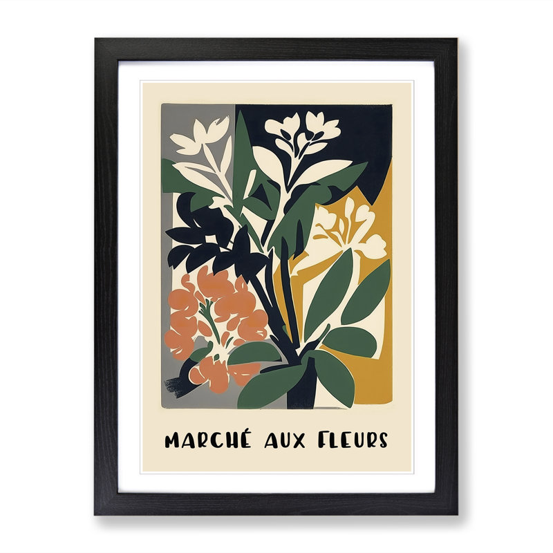 French Flower Market Exhibition No.8 - Single Picture Frame Print on Wood, 34cm H x 25cm W x 2cm D