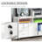 Printer Stand Home Office Mobile Cabinet Organizer Desktop With Caster Wheels, 2 Locking Breaks And Drawer, White