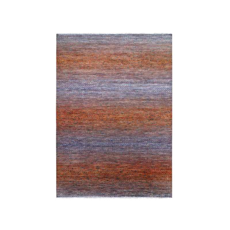Tapis oriental rectangulaire en laine orange noué à la main 10 pi 3 po x 14 pi 0 po - MOA10279020