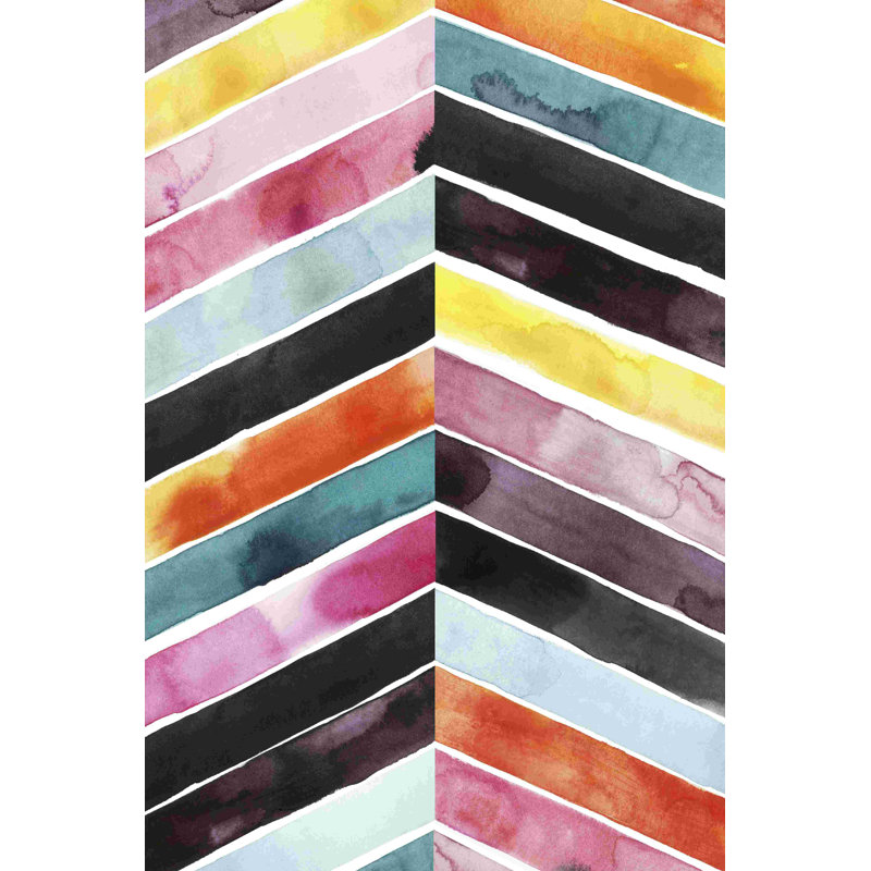 Chevron d'aquarelle vive I, H 18 po x l 12 po