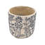 Jardinières en sable gris et ciment avec motif floral bleu