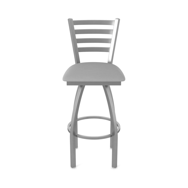 Jackie Swivel Stool, Stainless, Vinyl-Canter Folkstone Gray, Extra Tall (36" Seat Height)