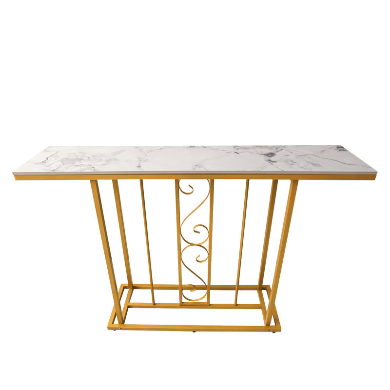 Stringtown 30cm Stone Top Console Table, White