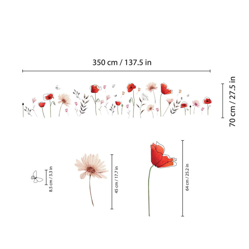 Plants & Flowers Non-Wall Damaging Wall Decal